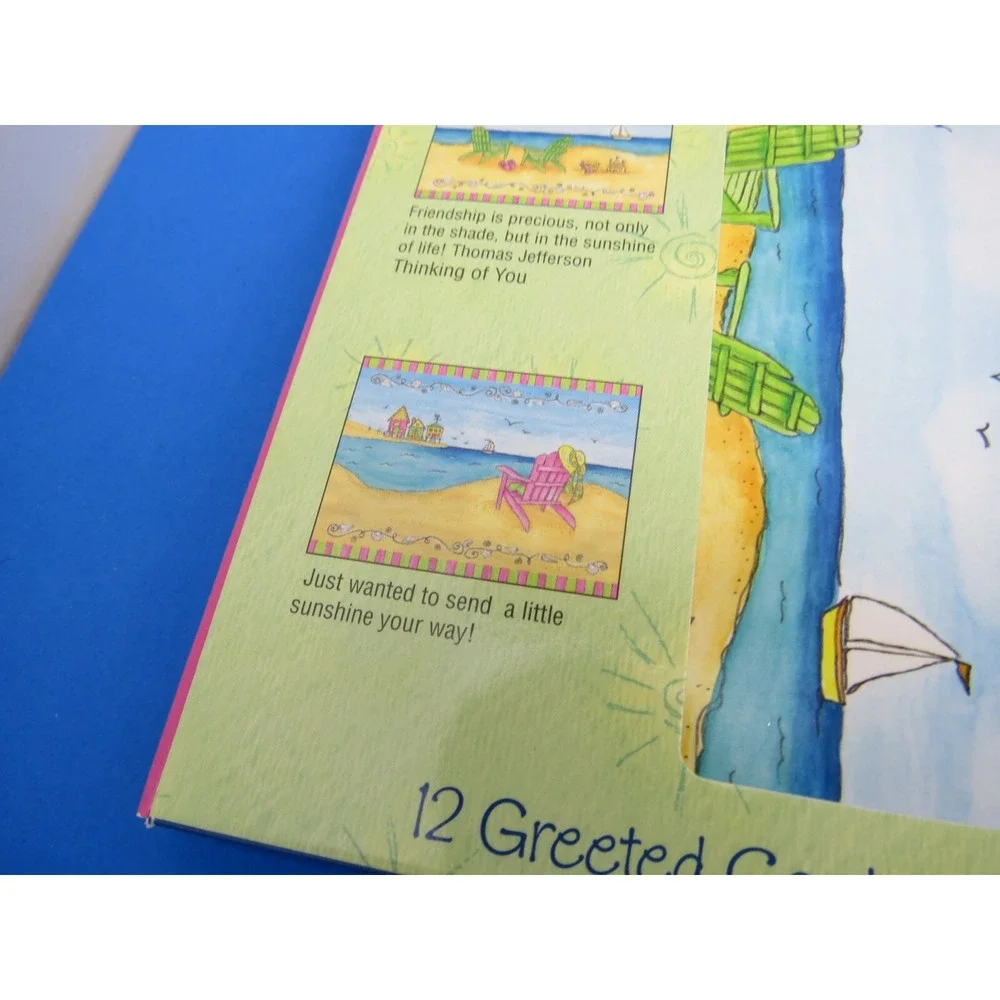 BJ Lantz Sunny Shores Beach Themed Stationery Greeting Cards Leanin Tree